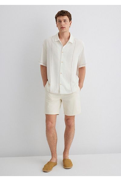 Mavi Linen Blend White Shirt Loose Fit / Loose Relaxed Fit 0211597-70058