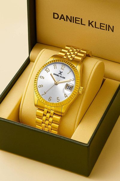 Daniel Klein Brand Gold Color Waterproof Women's Wristwatch