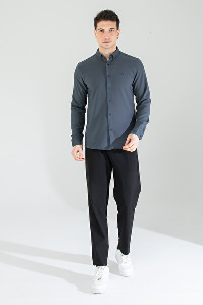 Artı1 Slim Fit Long Sleeve Easy-Iron Sweat-Absorbing Breathable Texture Four Seasons Men's Shirt