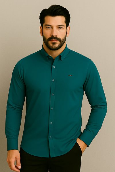 Artı1 Slim Fit Μακρυμάνικο Εύκολο Σιδέρωμα Απορροφητικό Ιδρώτα Αναπνεύσιμη Υφή Ανδρικό πουκάμισο Four Seasons