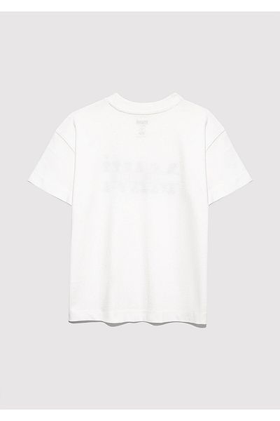 Mavi Logo Printed White T-Shirt Loose Fit / Loose Relaxed Fit 6610397-70057