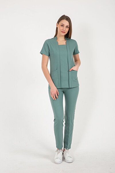 Onur Forma Square Collor Kadın Takım - Küf Yeşili