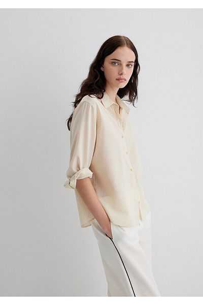 Mavi Striped Ecru Shirt Loose Fit / Loose Relaxed Fit 1211084-83928