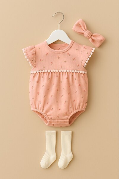 Minytrendy طفلة 3 قطع رومبير الصيف مع الجوارب باندانا بذلة الوليد هدية الطفل