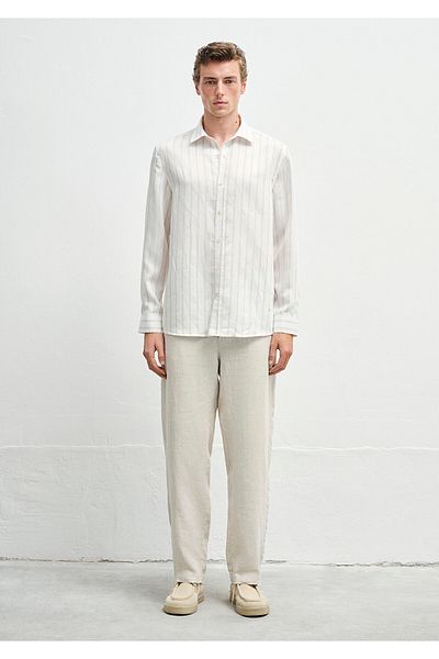 Mavi Бежова риза Tencel™ Lyosel с нормална кройка / стандартна кройка 0211618-70321
