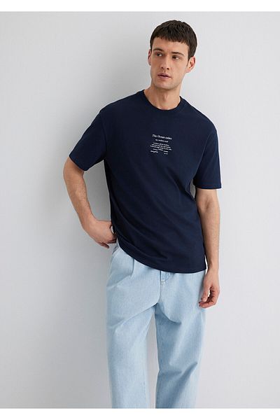 Mavi Τυπωμένο μπλουζάκι Navy Blue Loose Fit / Loose Fit 0612796-70490