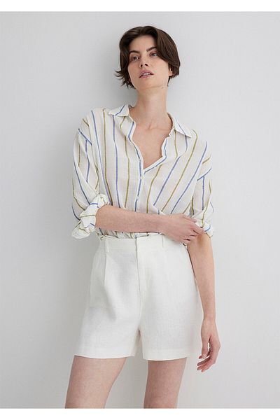 Mavi Cămașă albastră cu dungi Loose Fit / Loose Fit Casual 1211100-80767
