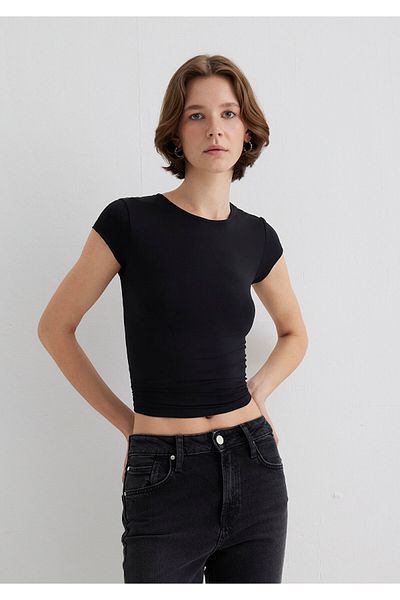 Mavi Black Polyamide T-Shirt Fitted / Fitted Cut 1613500-900