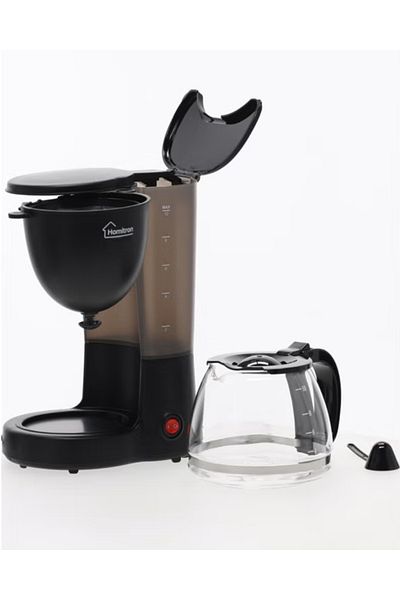 HOMITRON Coffee Maker, 600 W, 1.25 L Glass Jar, Anti-Drip Function, Keep Warm Function, Black