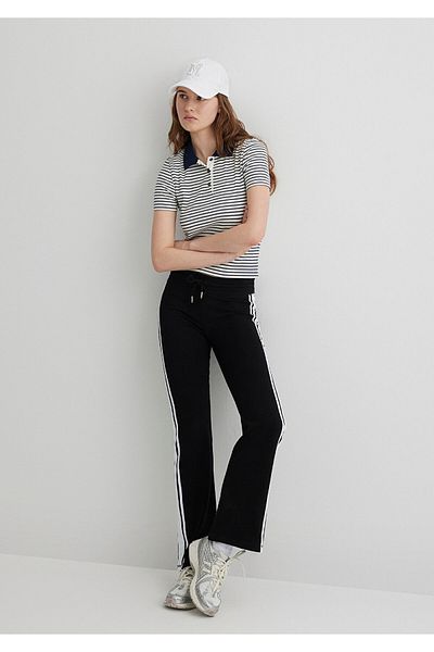 Mavi Black Sweatpants with Stripe Detail 1011063 -900