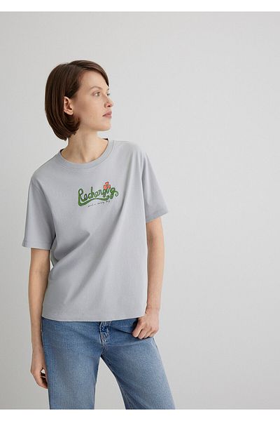 Mavi Cat Printed Gray T-Shirt Regular Fit 1613166 -70075