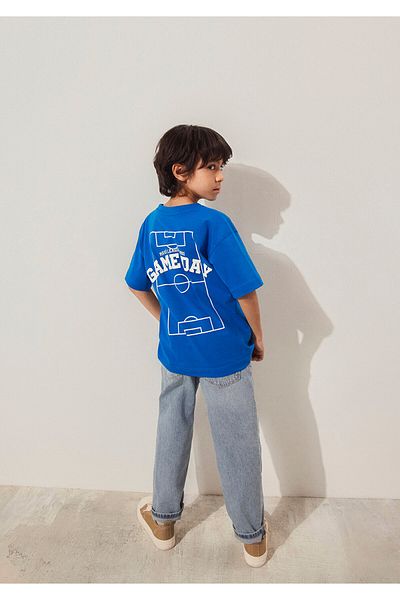 Mavi Μπλε μπλουζάκι με στάμπα Game Day Loose Fit / Loose Relaxed Fit 6610265 -82491