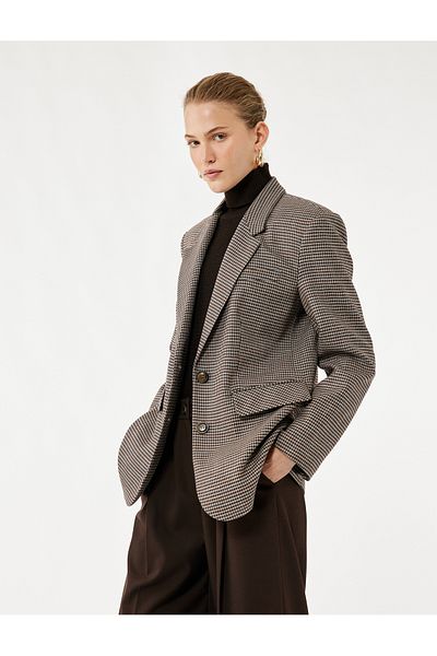 Koton Jachetă oversize cu mâneci lungi, cu nasturi, cu două piepte
