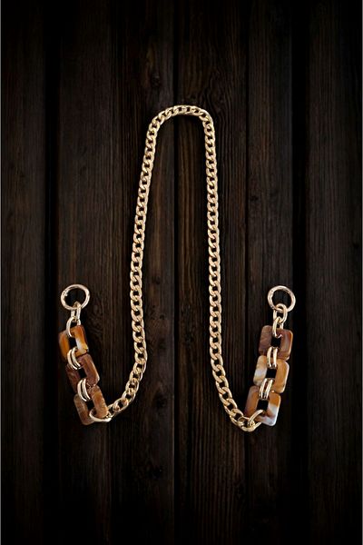 Nildenhobim Acrylic Model Bag Chain for Knitted and Leather Bags - 100 cm (Tan-Brown Acrylic)