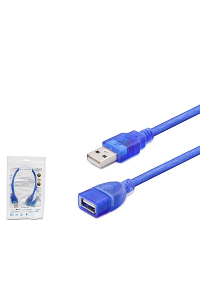 HADRON HDX7540 USB Uzatma Kablosu 30 cm - Şeffaf Mavi