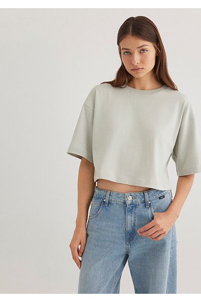 Mavi Gray Crop Basic T-Shirt Crop / Short Cut 1612377 -70082
