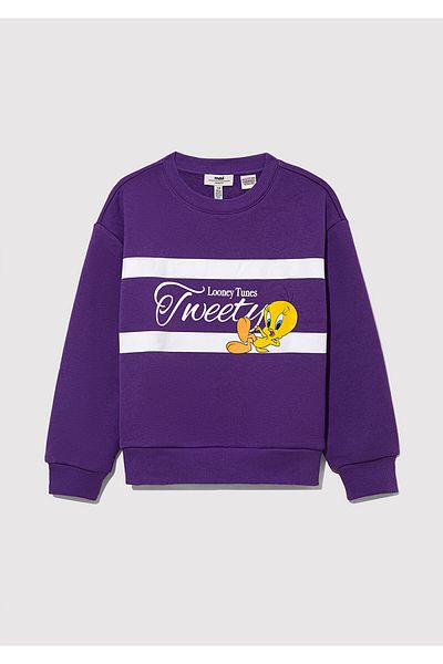 Mavi Tweety Printed Printed Purple Sweatshirt 7S10073-70633