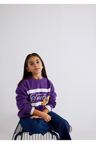 Mavi Tweety Printed Printed Purple Sweatshirt 7S10073-70633