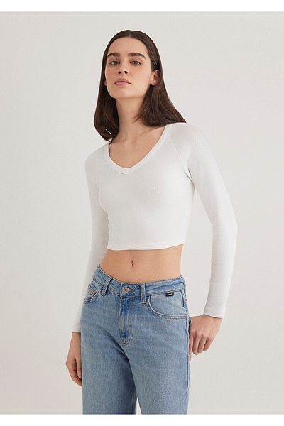 Mavi Μακρυμάνικο Crop Basic T-shirt Crop / Κοντή εφαρμογή 1613041 -70057