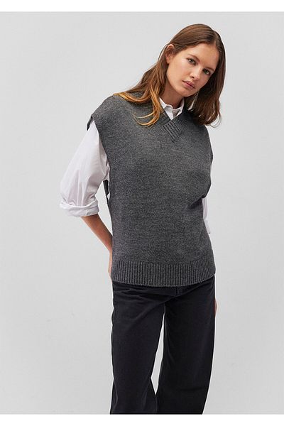 Mavi Gray V-Neck Wool Blended Sweater - Regular Fit 1710573 -83096