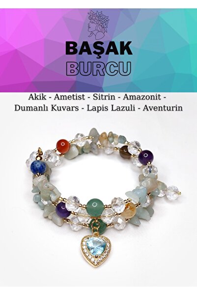 Herkimer Doğal Taş Orijinal Doğaltaş Başak Burcu Helozon Kadın Bileklik