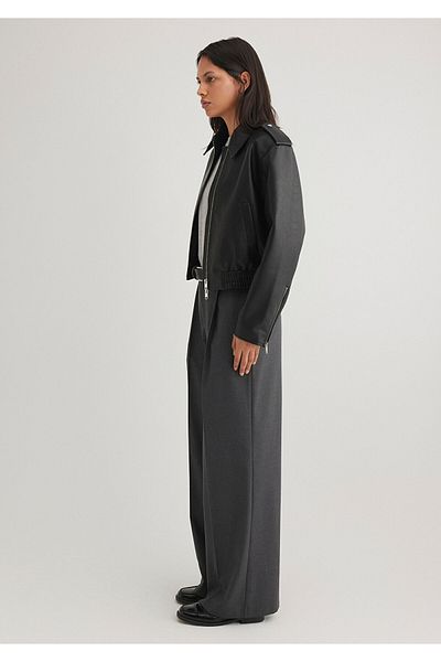 Mavi Black Faux Leather Jacket Loose Fit / Loose Relaxed Fit 1110613 -900