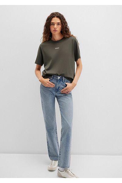 Mavi Logo Printed Green T-Shirt Loose Fit / Loose Relaxed Fit 1612829 -71553