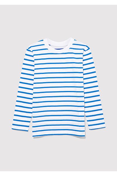 Mavi Tricou albastru cu dungi cu maneca lunga Regular Fit 6610211 -83142