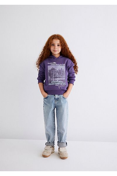 Mavi Hooded Printed Purple Sweatshirt 7S10054-88135