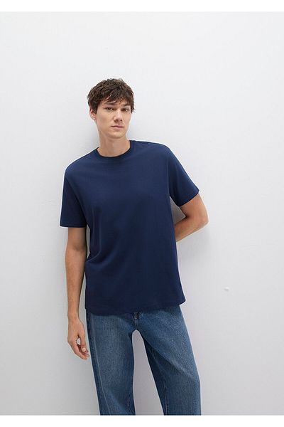 Mavi Marineblaues Basic-T-Shirt mit lockerer Passform 066249 -70497
