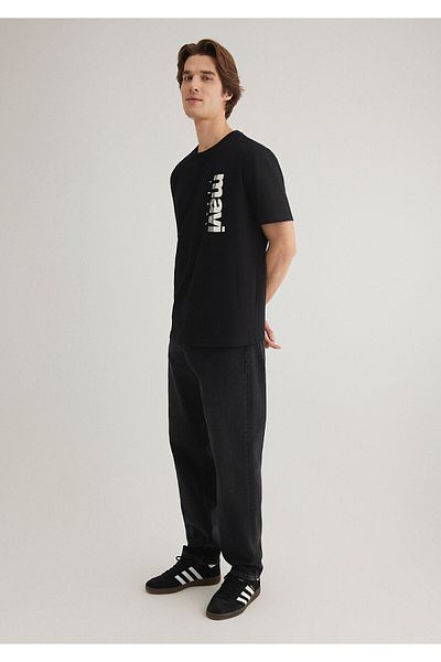 Mavi T-shirt Jeans Printed - Loose Fit, Μαύρο, 0611745 -900