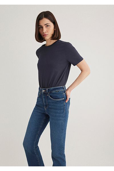 Mavi Tricou de bază albastru bleumarin cu decolteu cu croială normală / croială normală 1612699 -85315