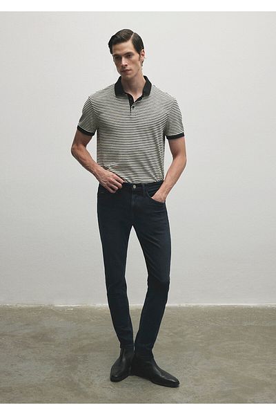 Mavi James Lux Schwarze, marineblaue Jeanshose0042486543