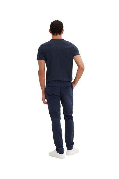 Tom Tailor Hose Unifarbene Slim Fit Chinohose Travis mit seitlichen Eingrifftaschen, Gürtelschlaufen und Paspel