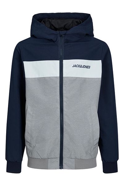 Jack & Jones Junior Jacke Übergangsjacke Rush mit Kapuze, durchgehendem Reißverschluss und Eingrifftaschen