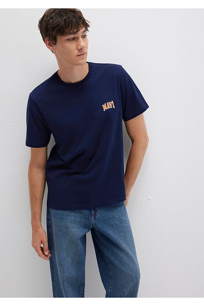 Mavi Marineblaues T-Shirt mit Logo-Aufdruck Regular Fit / Regular Fit0611714-84371