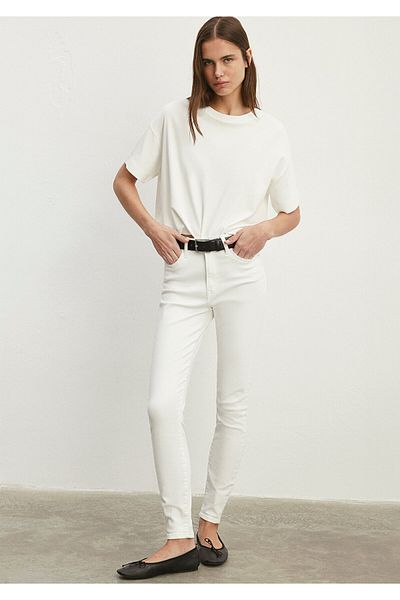 Mavi Pantaloni albi din denim Serenay Gold Shape 100980 -83673