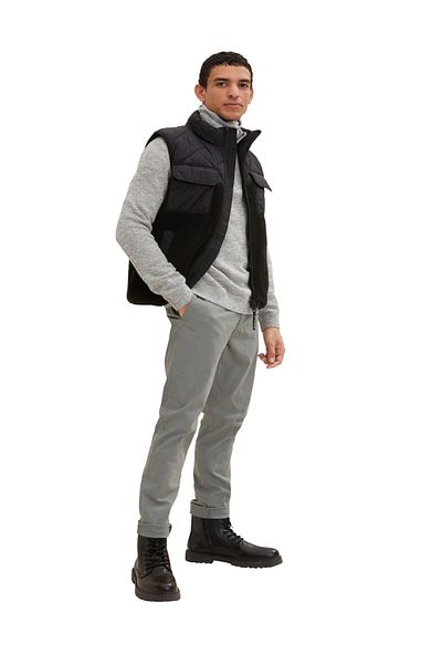 Tom Tailor Hose Unifarbene Slim Fit Chinohose Travis Mit Seitlichen Eingrifftaschen, Gürtelschlaufen Und Paspel