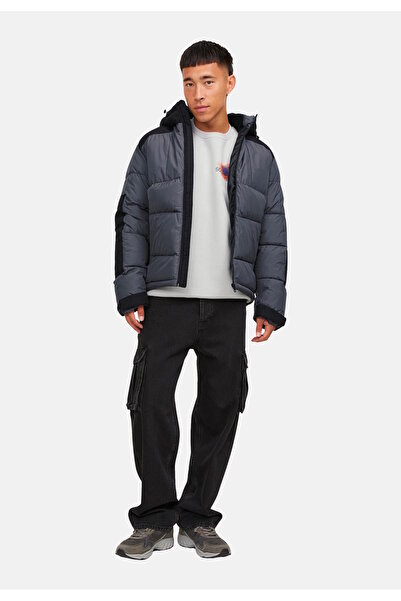 Jack & Jones Jacke Otis Puffer Übergangsjacke mit Kapuze und Kordelzug