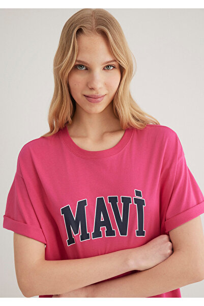 Mavi Logo Printed Pink T-Shirt Oversize / Wide Cut1600843-70918