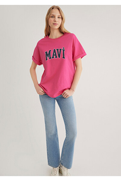 Mavi Logo Printed Pink T-Shirt Oversize / Wide Cut1600843-70918