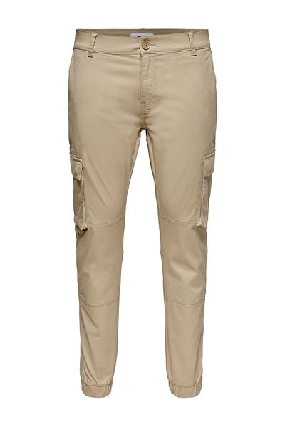 Only & Sons Onscam Stage Cargo Cuff Life 6687 Noos Herren-Canvas-Hose 22016687   Chinchilla