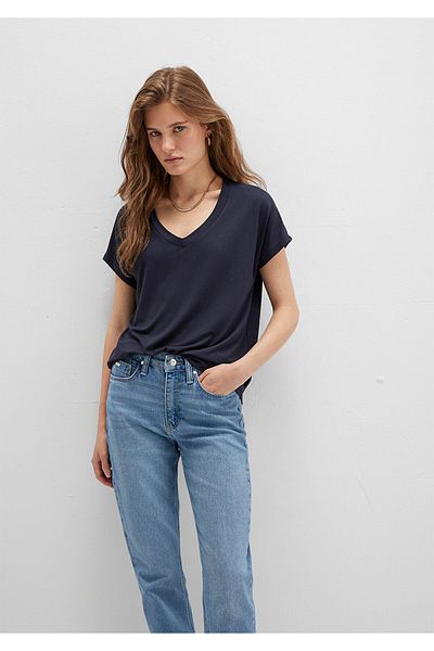 Mavi Tricou din viscoză cu decolteu în V - Croială normală167714-85315