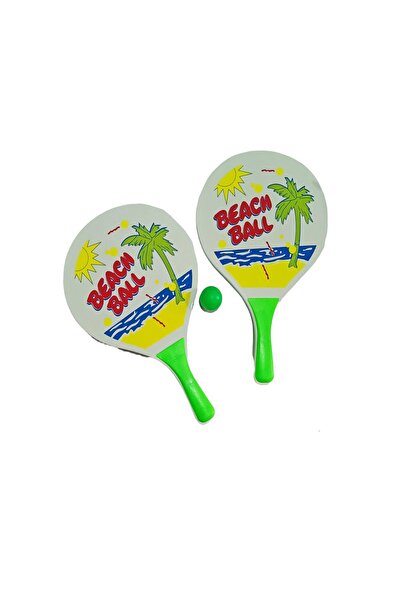 AVESSA Plaj Tenis Raket Seti (2 Raket 1 Top) Beyaz Yeşil