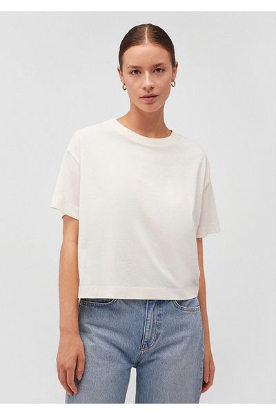 Mavi Λευκό μπλουζάκι με λαιμόκοψη Loose Fit / Loose Relaxed Fit 1611651 -80194