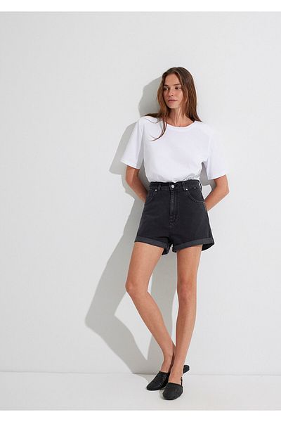 Mavi Clara 90s Anthracite Jean Shorts -1450181234