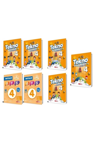 Kırmızı Beyaz Yayınları Kırmızı Beyaz Tekno Set 4.Sınıf Tüm Dersler Seti Yeni