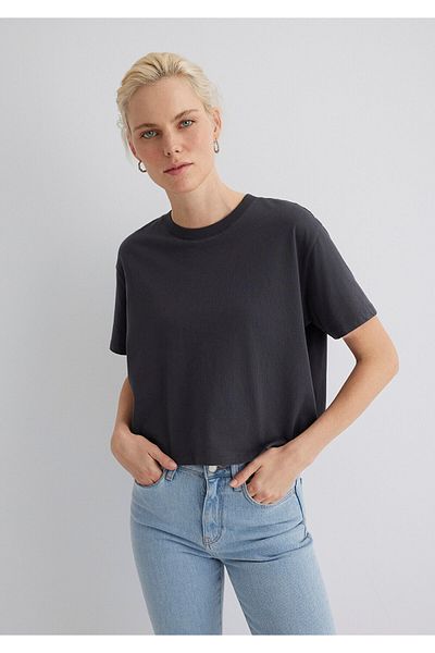 Mavi Anthracite Crew Neck Loose Fit T-Shirt - 1611651 -70087