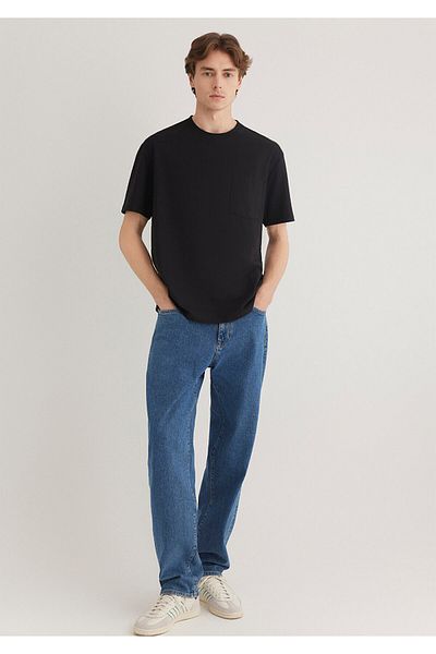 Mavi Μαύρο T-Shirt - Λεπτομέρειες τσέπης, χαλαρή εφαρμογή066248-900