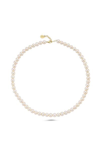 Birinci1926 925 Ayar Gümüş Kadın 8,5 Mm Sıralı Inci Kolye